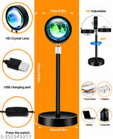 16-Color RGB Sunset Projection Lamp with Remote – Ambient Mood Light for Bedroom & Home Decor